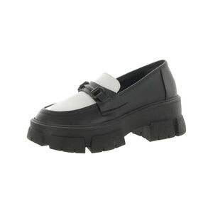 STEVE MADDEN Womens Black 1-1/2" Platform Horse Bit Trifecta Loafers Shoes 6.5 M